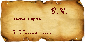 Barna Magda névjegykártya