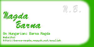magda barna business card